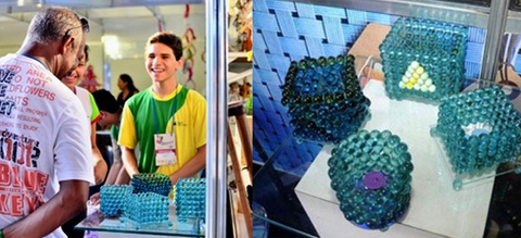 Estudantes do Amap� criam lumin�rias com bolinhas de gude